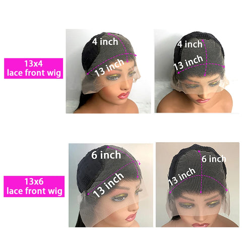 180 Density 13x6 Deep Wave Lace Front Human Hair Wigs 40 Inch 13x4 HD Transparent Water Wave Curly Lace Frontal Human Hair Wig
