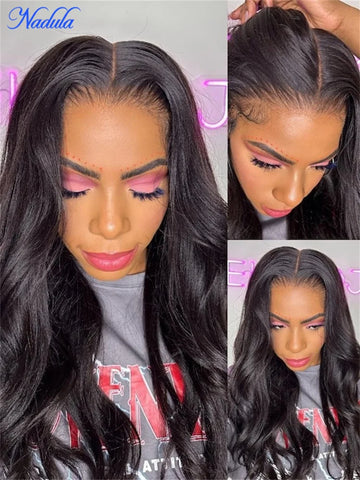 Nadula Drawstring Yaki Straight Glueless Wig Human Hair 7x5 Bye Bye Knots Gueless Wig Human Hair Ready to Wear