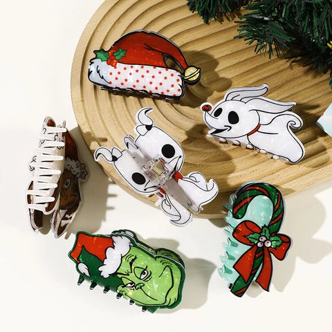 1pc Halloween pumpkin ghost dog hair clip festival party Christmas hat cartoon green monster updo clip