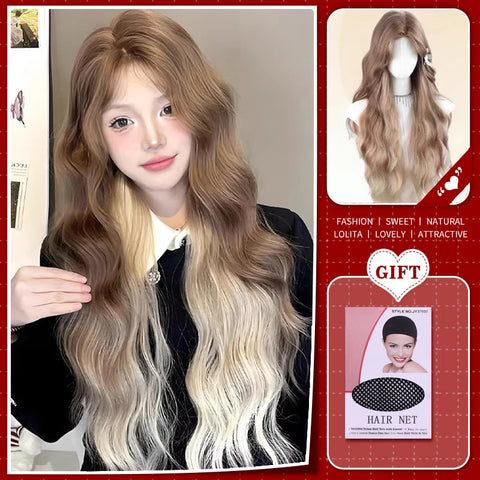 WTB Synthetic Long Straight Hair Black Lolita Wigs with Bangs for Women Fashion Female Cosplay Party Christmas Wigs Multicolor