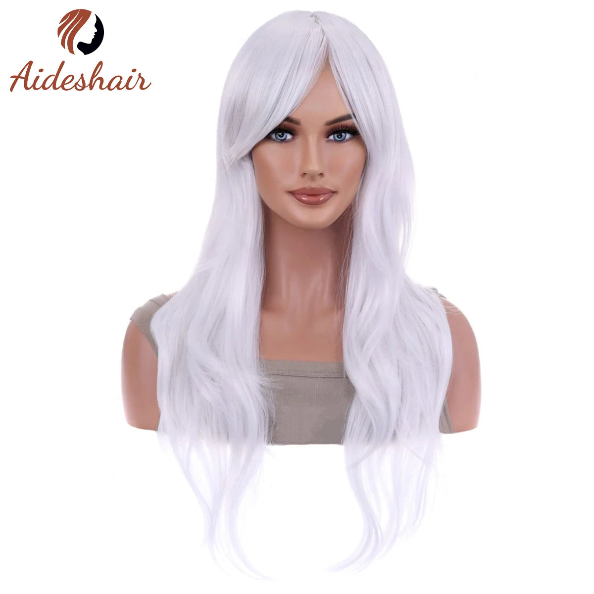 Aideshair synthetic wig  Fashion Wigs 28" 70cm Long Wavy Curly Hair Heat Resistant Wig Cosplay Wig For Women With Free Wig Cap