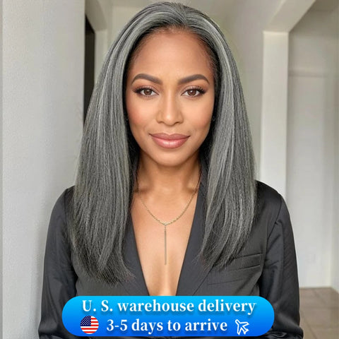 200% Remy Salt And Pepper 13x6 HD Lace Frontal Wig 30 32 Inch Colored Bone Straight Lace Front Wigs 100 Human Hair Wig For Women
