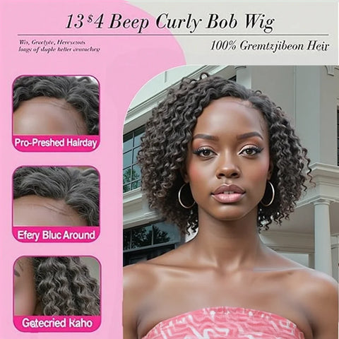 Salt And Pepper Wigs Human Hair 13x4 Grey Lace Front Wig Human Hair Pre Plucked Hairline Deep Curly Salt and Pepper Bog Wig