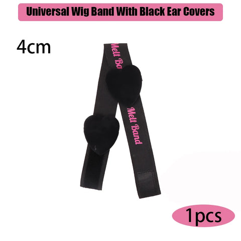 2.5Cm 3Cm 3.5Cm 4Cm Wig Elastic Band With Ear Protector Black Lace Melting Band For Laying Edges Down Adjustable Band 1Pcs 3Pcs