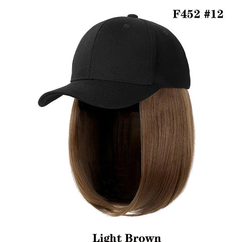 Cap Synthetic Wig Hair Extensions Hair Wigs For Women Short Straight Bob  Adjustable Hip Hop Baseball Cap economic Vertical wigs