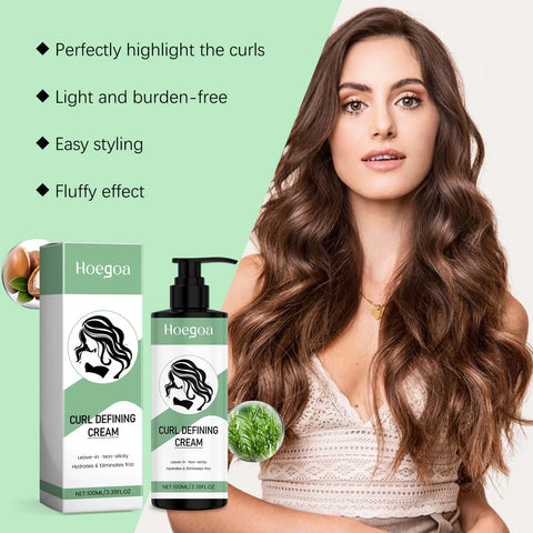 Curly Hair Styling Cream Long Lasting Support Natural Look Volumize Curl Define Shape Fluffy Effect Nourishing Curly Hair Cream