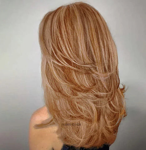 Synthetic Female Wigs Mix Grey Long Layered Wig Natural Silver Gray Wigs Women Salt and Pepper Hair Replacement Carnival Costume