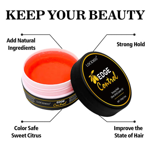 Natural Edge Control Wax With Olive Oil Moisturizing Finish Strong Hold Long-Lasting No Greasy For Wig Hair Styling Gel Cream
