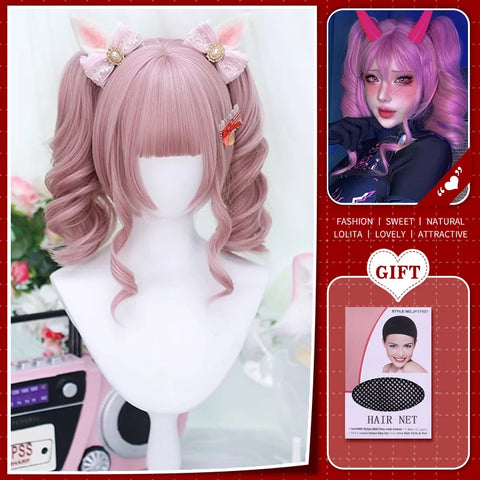 WTB Synthetic Long Straight Hair Black Lolita Wigs with Bangs for Women Fashion Female Cosplay Party Christmas Wigs Multicolor