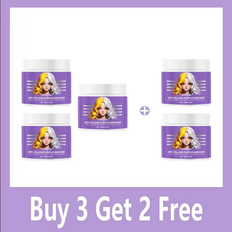 Purple Hair Mask Anti Yellow Deep Nourishing Shiny Hair Repair Dry Frizzy Damaged Maltreated Hair Care Conditioner 100g