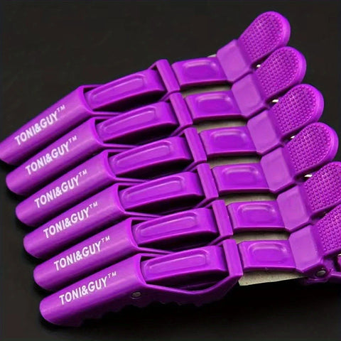 6pcs Black Matte Hair Sectioning Clip Clamp Hair Grip Hairdressing Salon Tool