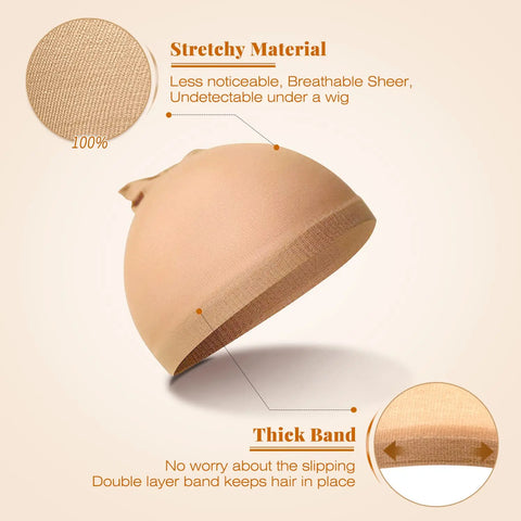 1 Silicone and 4 Wig Cap Stocking Wig Caps Non-Slip Stretchy Nylon Wig Caps For Women, Soft And Breathable Close End Wig Caps