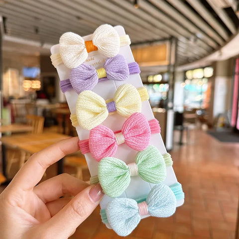 12PCS New Cut Hair Ties Princess Sweet Flower Bow Girls Women Elastic Hair Bands Hair Accessories Headwear Scrunchies