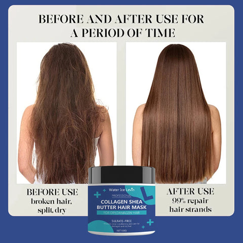 Collagen & Shea Butter Hair Mask - Sulfate-Free Deep Conditioning Treatment for Dry, Damaged Hair, Restores Moisture & Softness