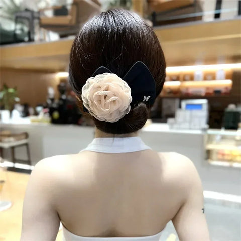 Camellia Flowers Magic DIY Tool Bun Maker Synthetic Donuts Bud Head Bands French Dish Made Hair Band Ball Twist Hair Accessories