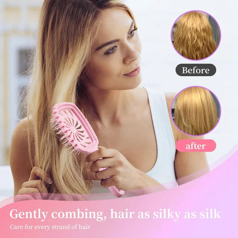 1 Pack WANMEI Detangling Hair Brush- Effortless Tangle Free-Ideal for Natural Curly Straight Wet Dry  Damaged Hair for Women Men