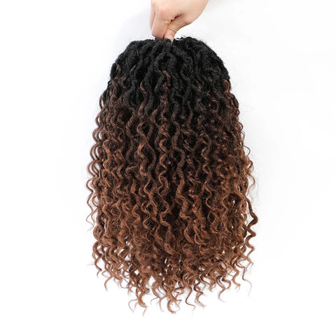 Faux Locs synthetic Crochet Hair 14 inch Pre Looped Goddess Locs Crochet Hair With Curly Ends Crochet Hair Extensions For Women