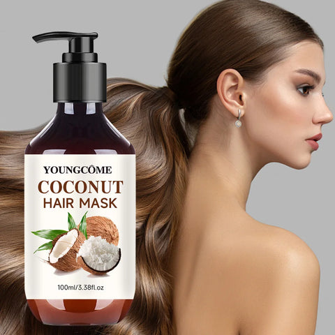 Coconut Keratin Hair Mask Improve Dryness Frizzy Enhance Collagen Moisturizing Hair Straighten Dye Perm Hair Damage Repair Cream