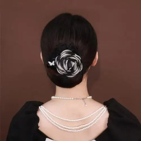 Elegant Pearl Flower Bun Maker Korean Sponge Easy Big Ring Former Hair Styling Tools Accessories for Girls Hair Donut Braide