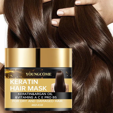 YOUNGCOME Keratin Hair Care Mask Deep Nourishing Moisturizing Repair Dry Frizz Damaged Conditioner Smoothing Long-Lasting Shine