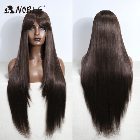 Noble Cosplay Synthetic Wig With Bangs Long Straight Wig Ombre Blond Colored Wig Wig For Women Wig For Black Women Synthetic Wig