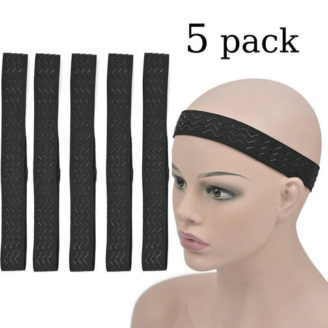 3/5/10pcs wig elastic adjustable headband, glue-proof anti-slip fixing band, non-stick wave-shaped silicone hair grip belt