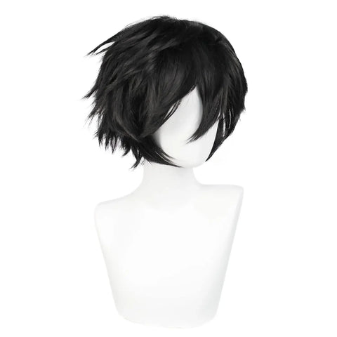 Short Black Men's Cosplay Synthetic Wig for Halloween Christmas Event Costume Party Black Men Wig for Men Women Anime Cosplay