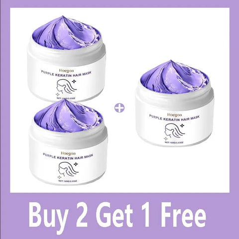 Purple Keratin Hair Care Mask Treatment Hairs Conditioner Hair Essential Oil Nourishing for Dry Damaged Smoothing Hair Care