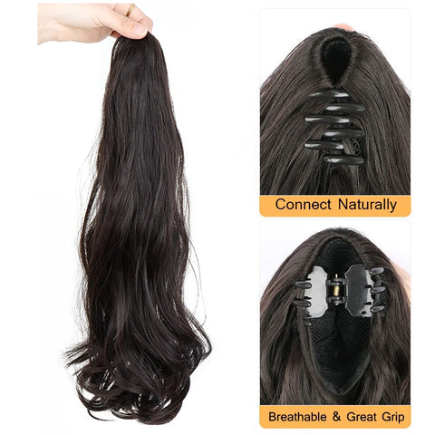 Synthetic Long Curly Ponytail Hair Extension Accessories Claw Clip Black Brown Hair Ponytail Wigs for Women