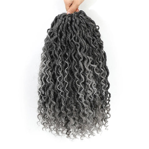 Faux Locs synthetic Crochet Hair 14 inch Pre Looped Goddess Locs Crochet Hair With Curly Ends Crochet Hair Extensions For Women