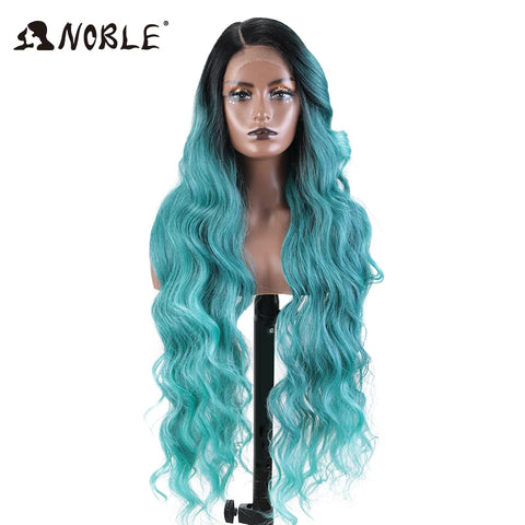 Noble Synthetic Lace Front Wig Long Wavy Side Part Body Wavy Lace Front Wig For Women Lace Front Wig Ombre Blonde Cosplay Wig