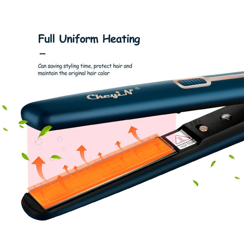 CkeyiN Mini Hair Flat Iron 2 in 1 Hair Straightener and Curler Portable Straightening Iron Constant Temperature