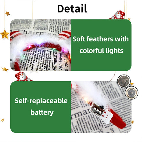 2025 Led Christmas Antler Headband Xmas Tree Hair Band with LED Lights Cosplay Headbands Party Christmas Hair Accessories