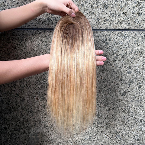 12inch Womens Hair Topper with Clips 100% Remy Human Hair Toppers for Thin Hair Clip In One Piece Hair Extensions