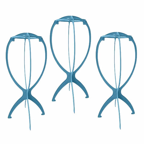 3pcs Stable Wig Stand Collapsible Hairpiece Holder For All Wigs and Hats Display Styling Tool for Haircut Training and Home Use