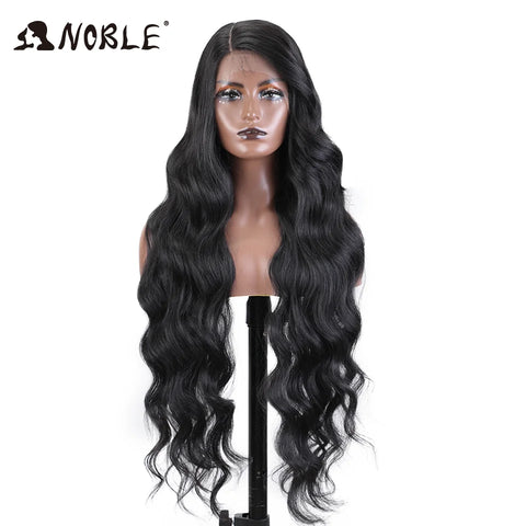 Noble Synthetic Lace Front Wig Long Wavy Side Part Body Wavy Lace Front Wig For Women Lace Front Wig Ombre Blonde Cosplay Wig