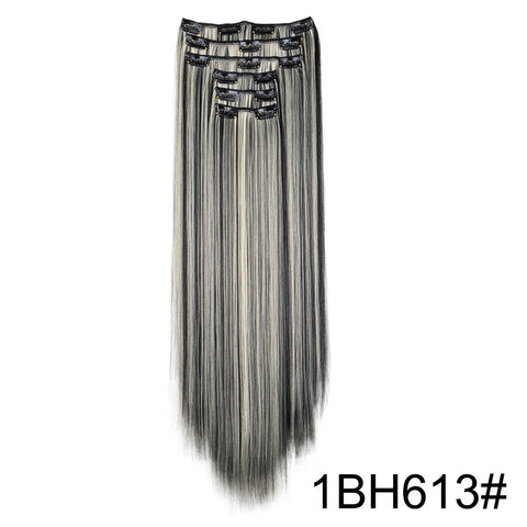 WIGSIN Synthetic 6pcs/set Long Straight Clip-in Hair Extension Invisible Seamless Extension Black Brown Hairpiece for Women