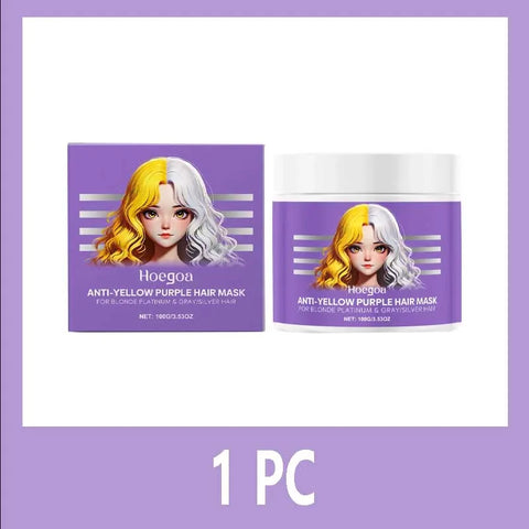 Purple Hair Mask Anti Yellow Deep Nourishing Shiny Hair Repair Dry Frizzy Damaged Maltreated Hair Care Conditioner 100g