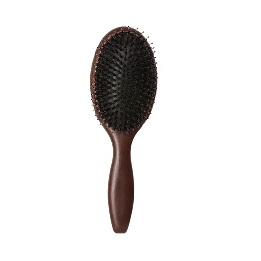 Wood Comb Boar Bristle Cushion Brush Massage Anti Static Nylon Pins Hair Hairbrush Dry Wet Detangler for Scalp Care Hair Growt