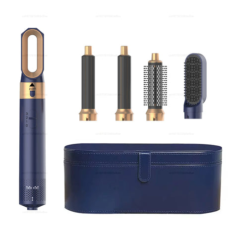5 In 1 Hair Dryer Hot Air Comb For Curling Straightening And Volumizing Hair With Detachable Attachments