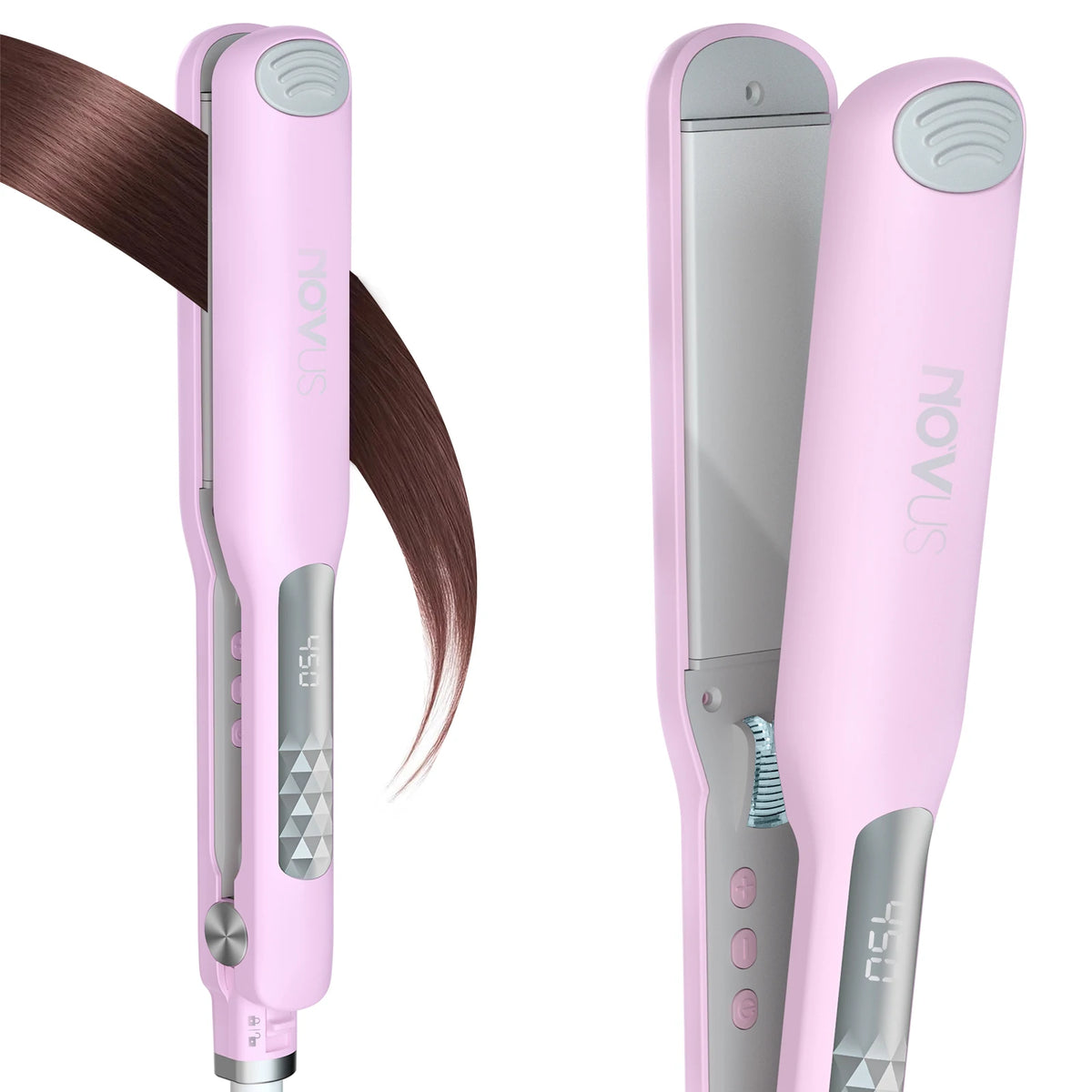 Flat Iron - Fast Heating Ceramic Hair Straightener with 1.4" Wide Floating Board, Adjustable Temperature (210℉-450℉)
