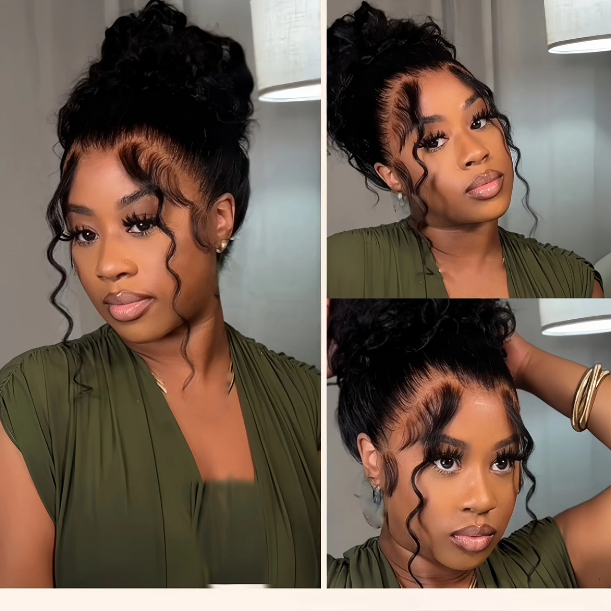 360 Full Lace Wig Invisible Drawstring Deep Wave Frontal Wig Curly Human Hair Wigs 250 Density Water Wave Lace Frontal Wigs