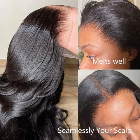 HD Transparent 13x6 Lace Front Human Hair Wigs Body Wave Wavy 30 Inch Pre Plucked Brazilian Body Wave Human Hair Frontal Wigs