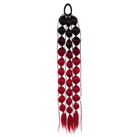 1Pc Synthetic Hair Wig Ponytail Extension Hairpieces Pink Long Lantern Bubble Braid Kinky Straight Women Girl Halloween Costume