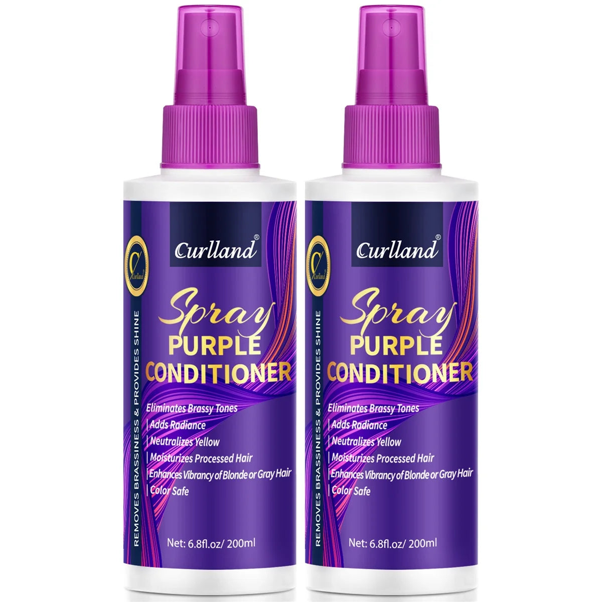 Purple Conditioner Eliminates Brassy Tones,Moisturizer Detangler Spray,Enhances of Blonde Gray Hair Adds Vitality Christmas Gift