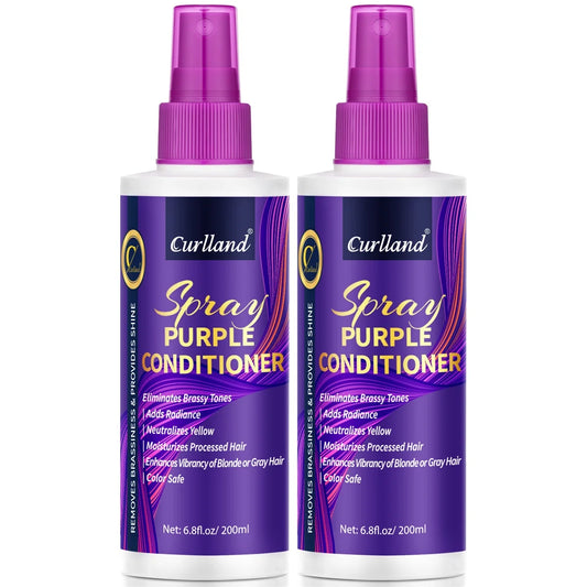 Purple Conditioner Eliminates Brassy Tones,Moisturizer Detangler Spray,Enhances of Blonde Gray Hair Adds Vitality Christmas Gift