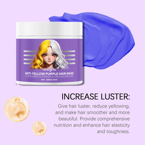 Violet Toning Hair Mask Deep Conditioning Purple Hair Mask Color Care Neutralize Brassiness Smooth & Shine Repair Damaged Hair