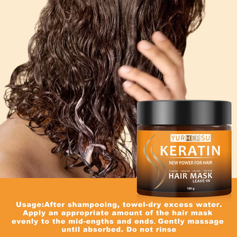 Keratin hair mask provides deep conditioning, is easily absorbed, and improves hair texture and frizz.