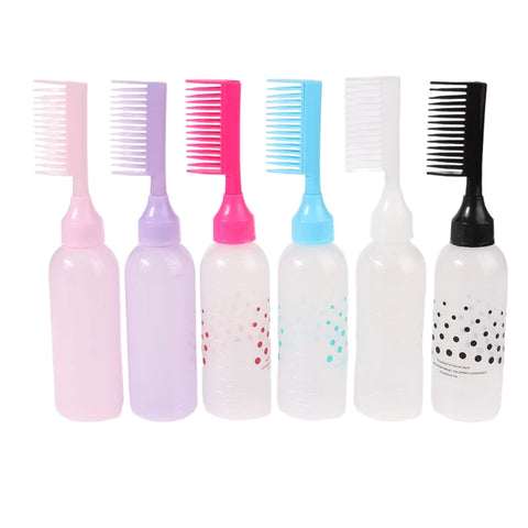Hair Dye Refillable Hair Coloring Hairdressing Styling Tools Scalp Potion Oil Applicator Bottle Comb Hairdressing Shampoo Bottle