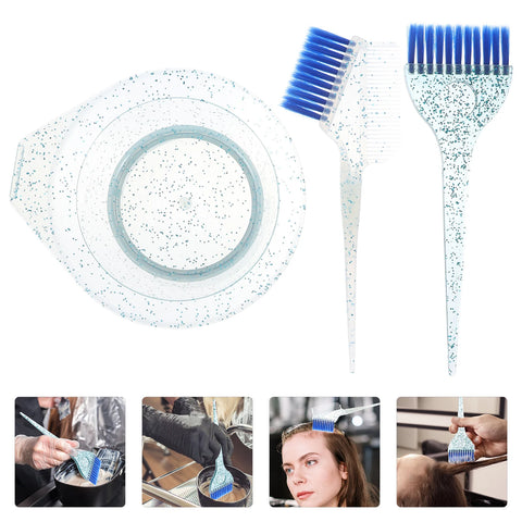 1Set Hair Coloring Brush Set Reusable Thickened Mixing Bowl Salon Tool Hair Dye Mixing Bowl Brush Kit Salon Supplies